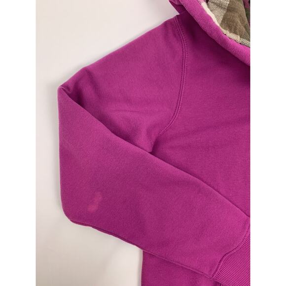 Dickies Hoodie Womens Large Purple Pullover 3 Button Neck Plaid Lining - Picture 10 of 10